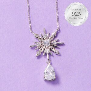 925 Sterling Silver Snowflake Necklace - Charmed Aroma Winter / Christmas